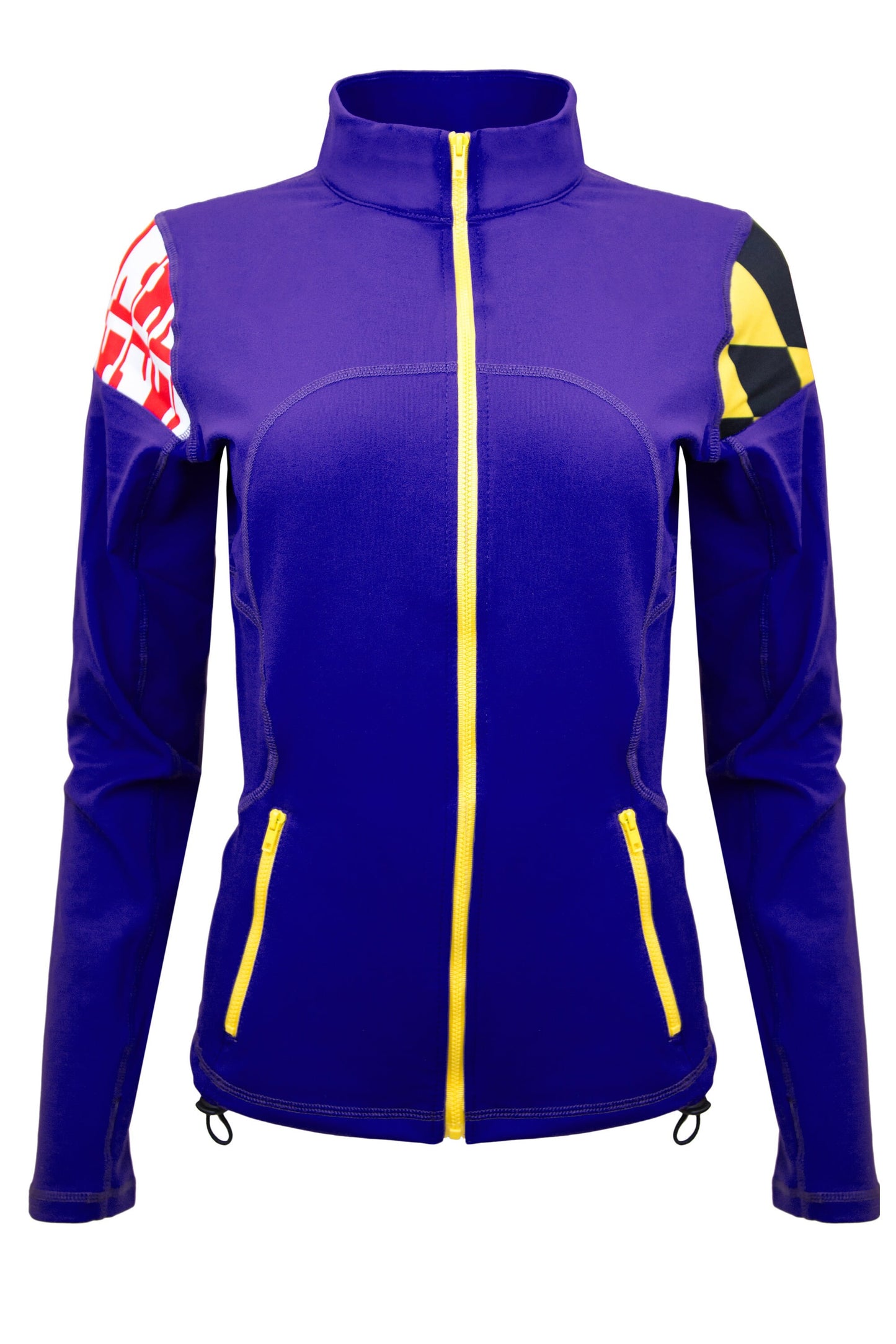 Maryland Flag Women's Full Zip-Up Yoga Track Jacket Purple