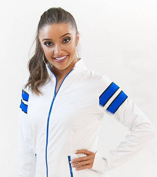 Star Girl Women's Yoga Track Jacket Navy White
