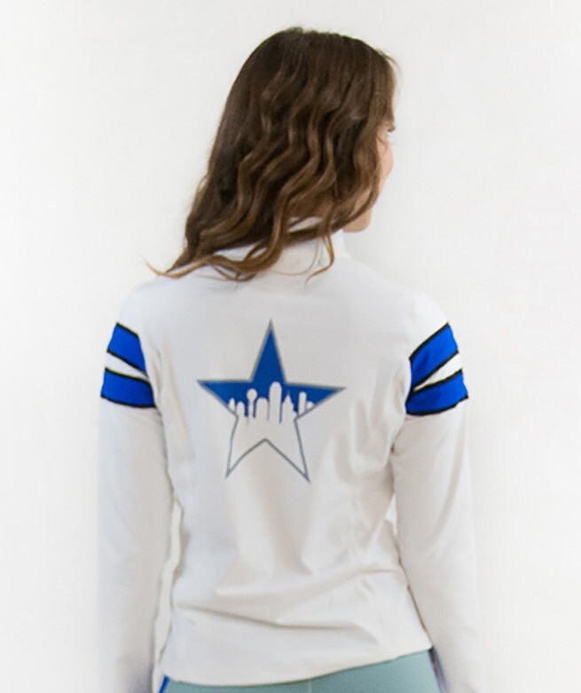Star Girl Women's Yoga Track Jacket Navy White