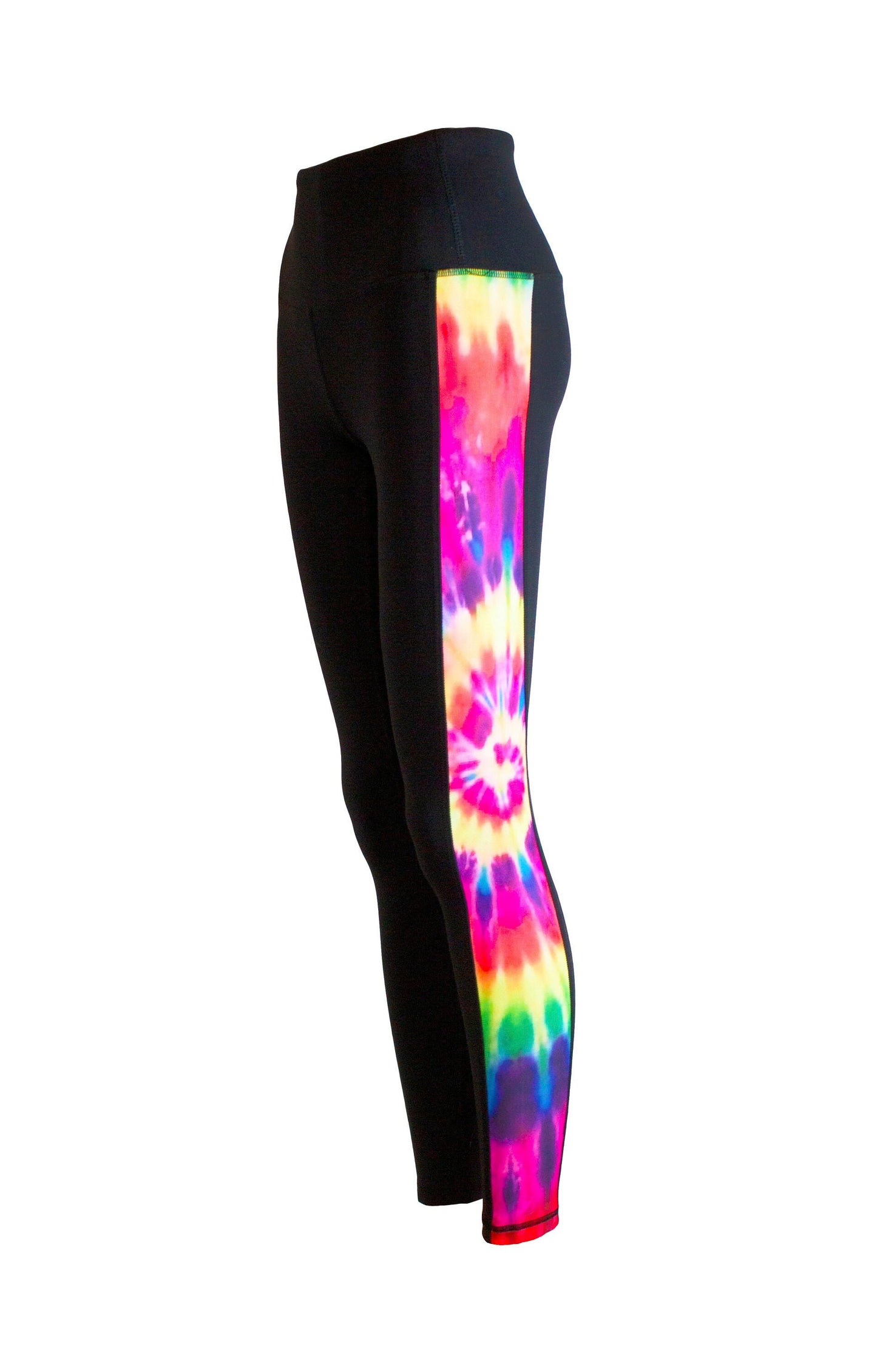 Tie Dye Side Stripe Women's Full Length Yoga Pant Leggings