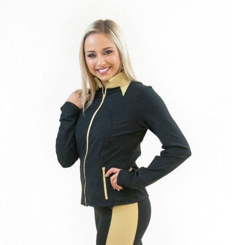 NOLA Black and Gold Women's Yoga Track Jacket