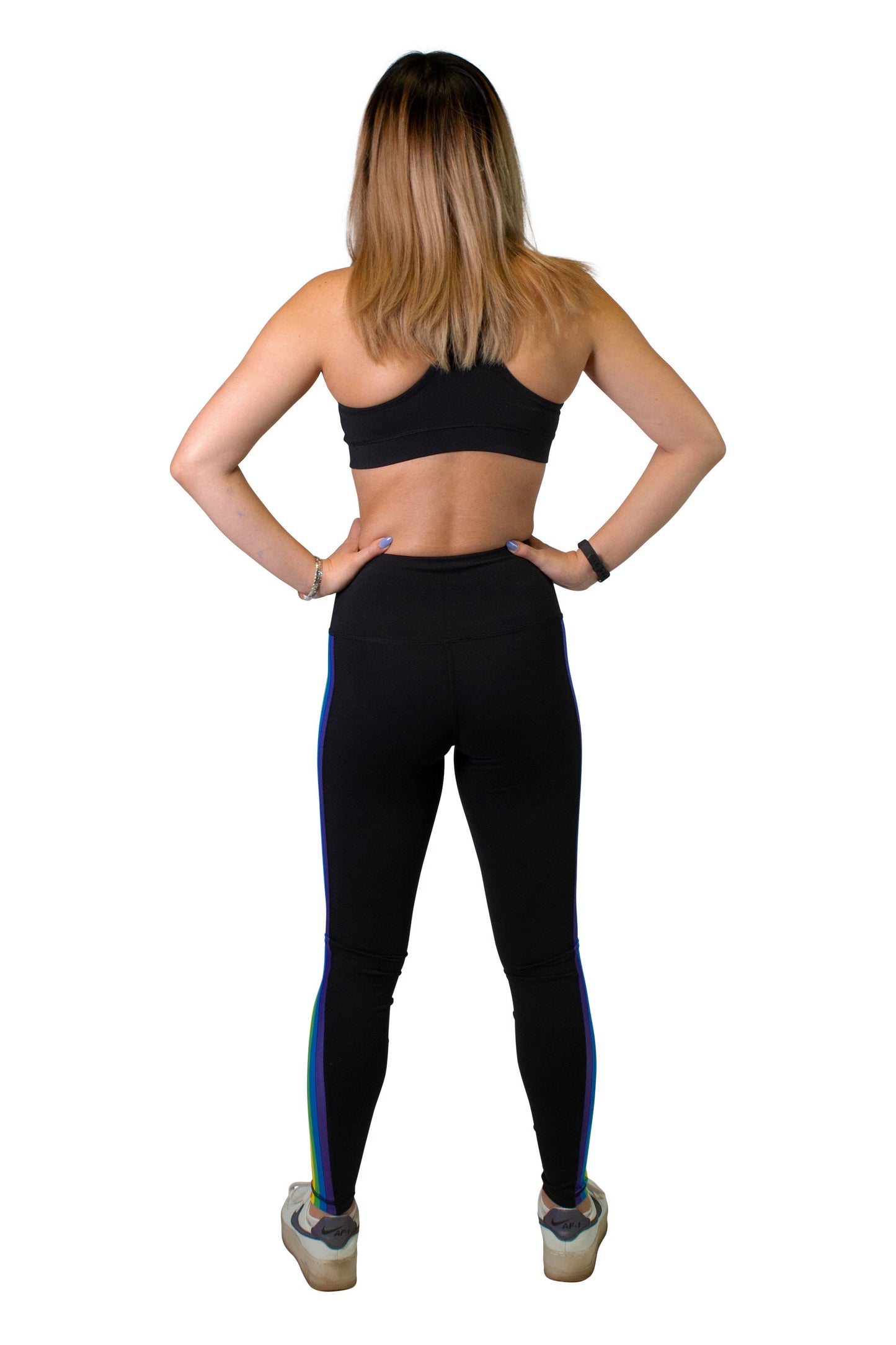 Rainbow Striped Women's Full Length Yoga Pant Leggings