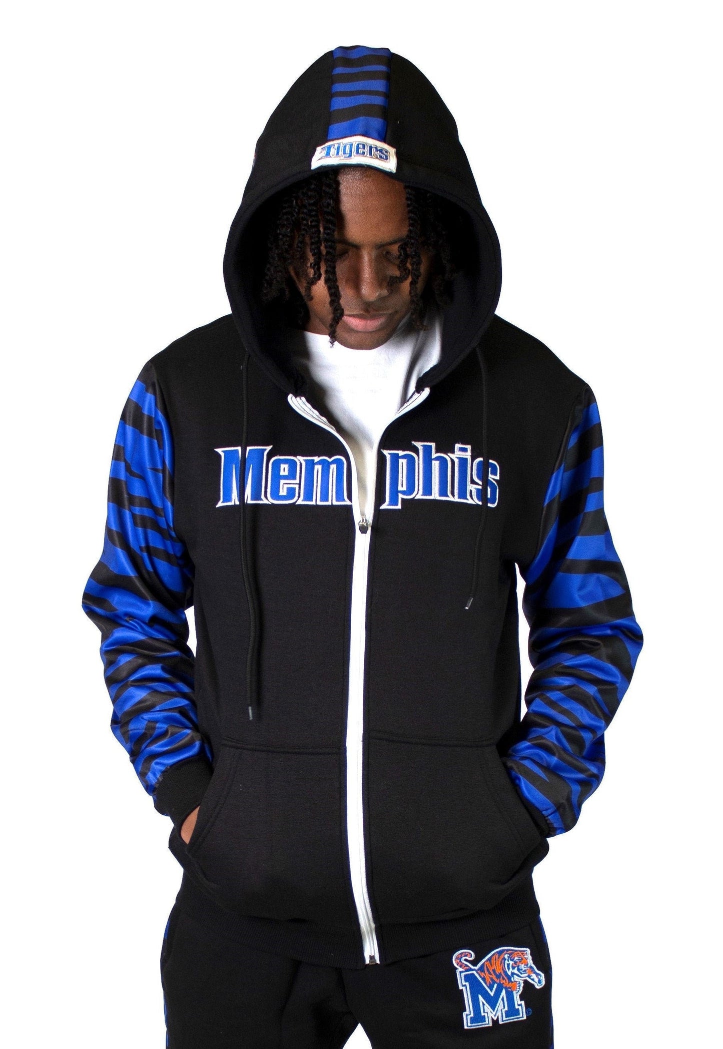 Memphis Tigers Men's Fleece Full Zip-Up Hoodie