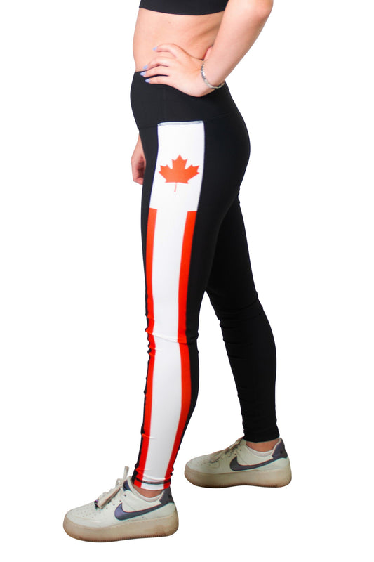 Canada Canadian Flag Women's Full Length Yoga Pant Leggings
