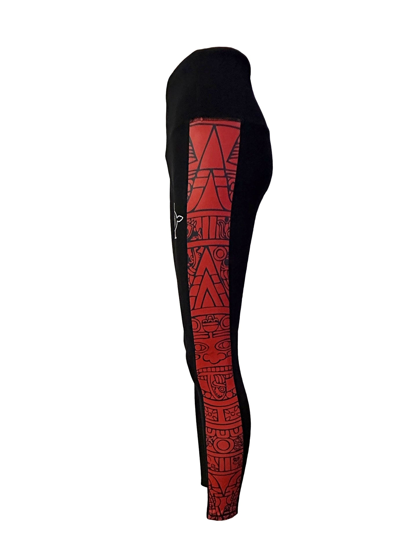 San Diego State SDSU Aztecs Women's Full Length Yoga Pant Leggings (Aztec Calendar printed on leg sides)