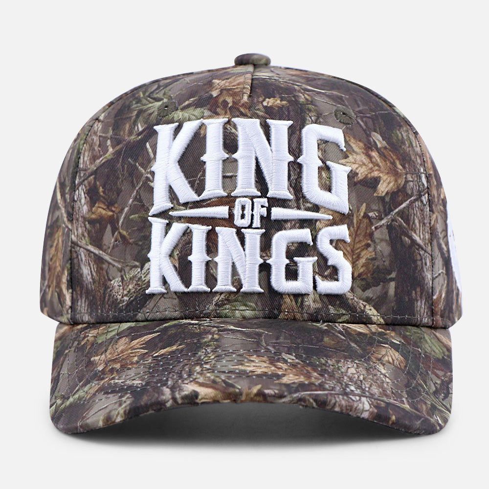 King of Kings Christian Trucker Hat | Revelation 19:16 | Camo Snapback Cap