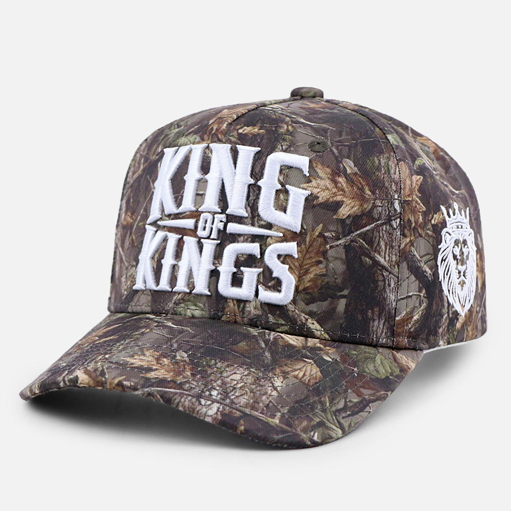 King of Kings Christian Trucker Hat | Revelation 19:16 | Camo Snapback Cap
