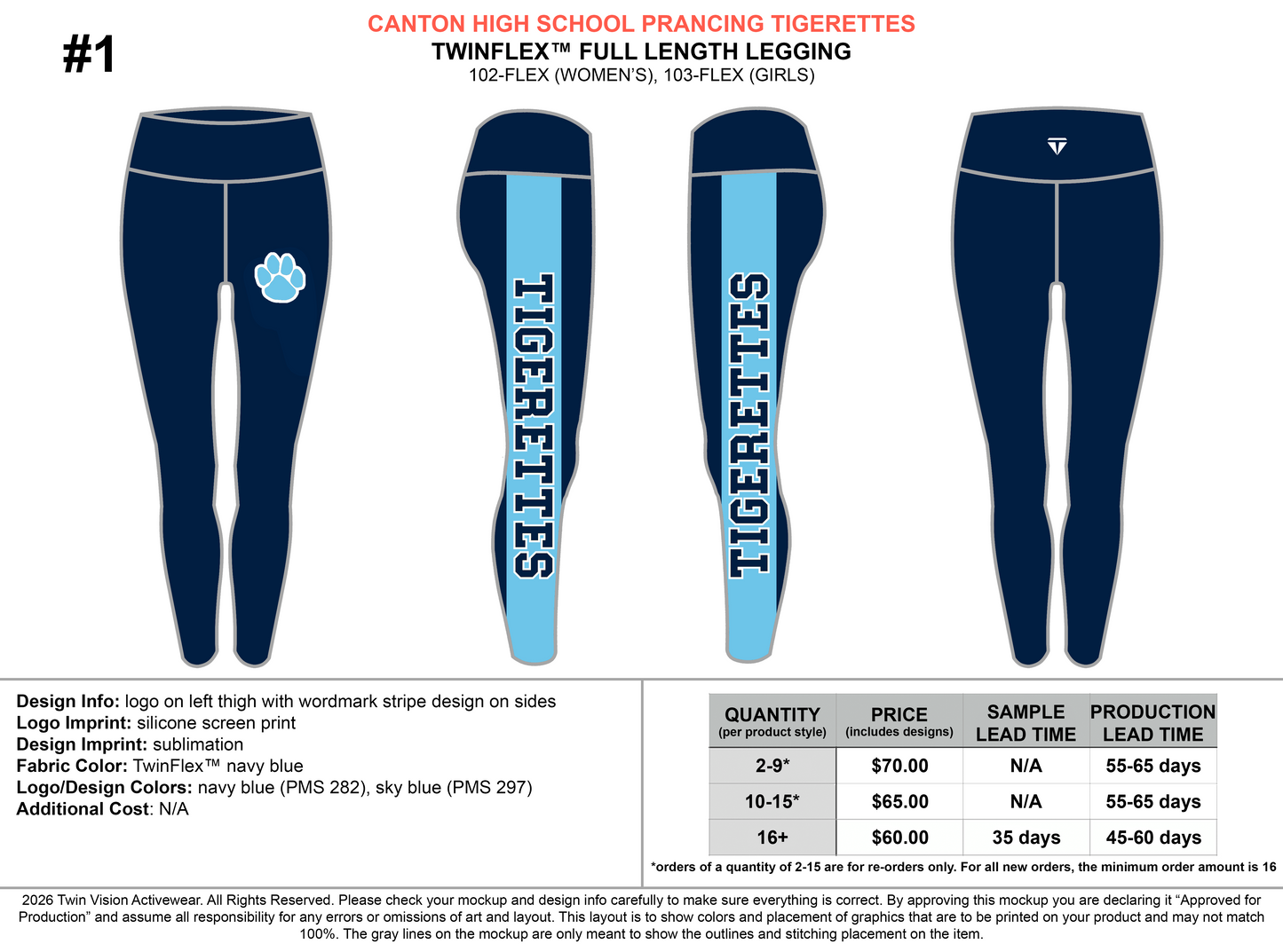 Canton HS Prancing Tigerettes Order Page