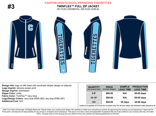 Canton HS Prancing Tigerettes Order Page