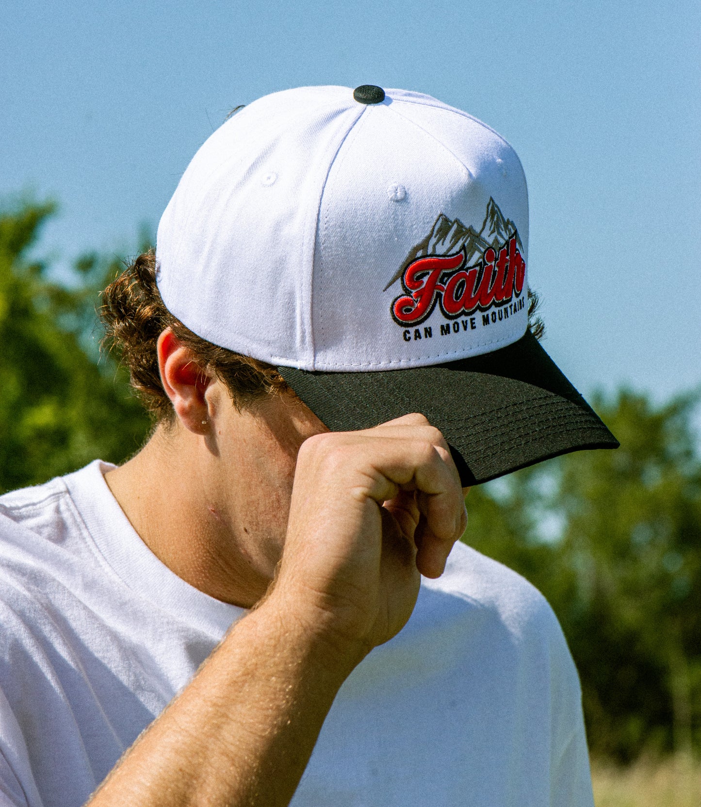 Faith Can Move Mountains Christian Trucker Hat – Matthew 17:20 Faith Snapback Cap