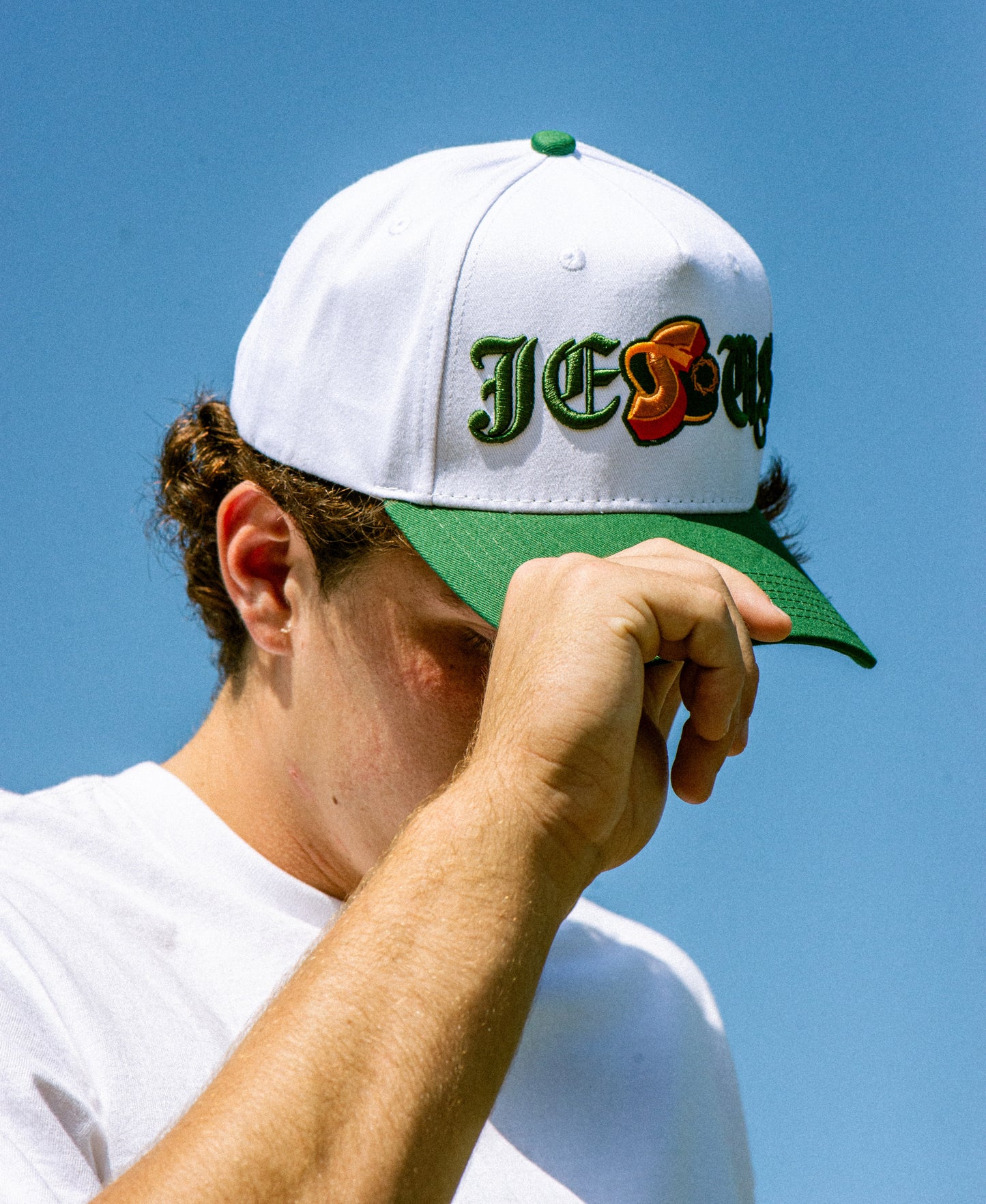 Jesus Forest Green Christian Trucker Hat – Embroidered Faith Based Snapback Cap