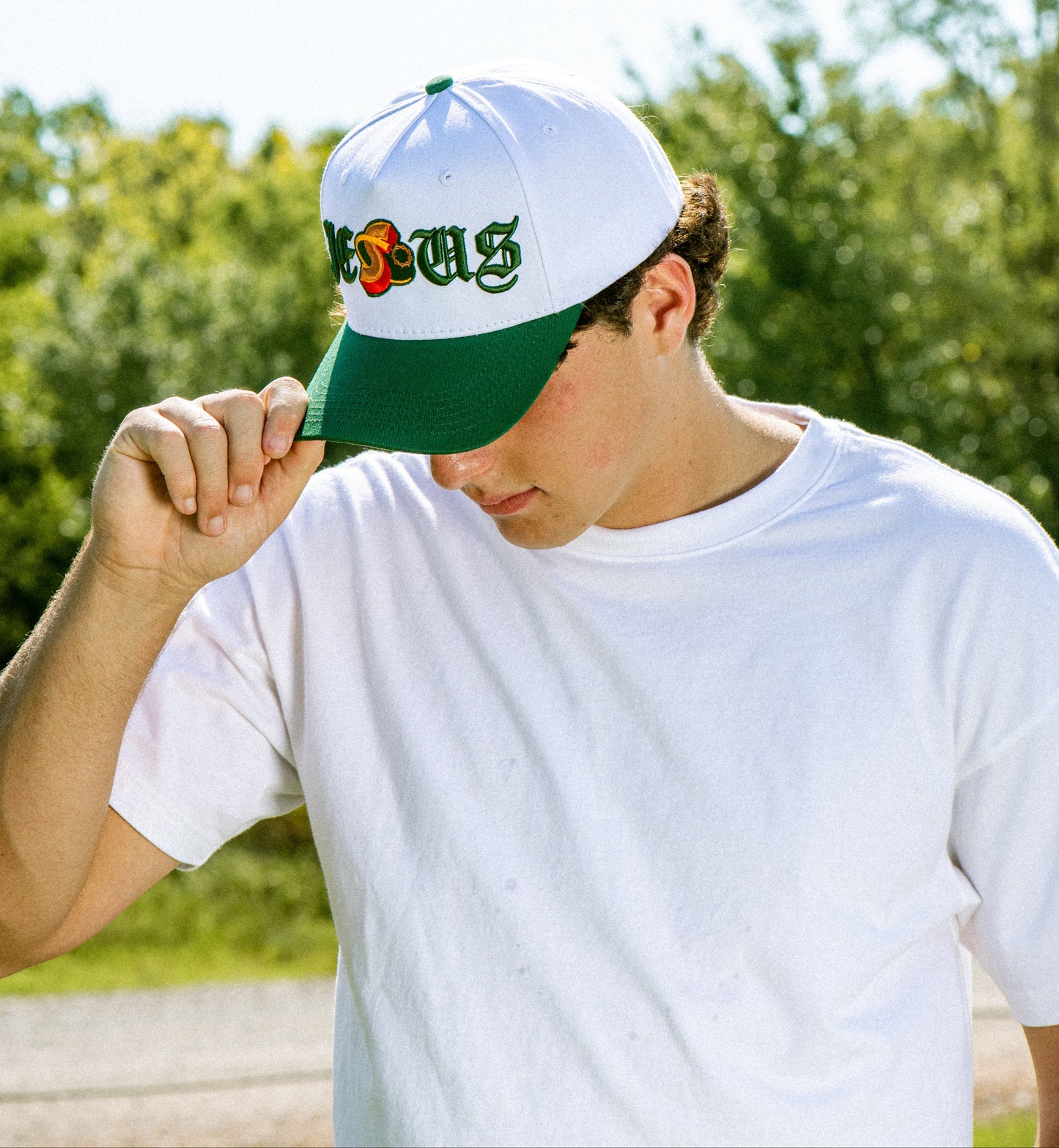 Jesus Forest Green Christian Trucker Hat – Embroidered Faith Based Snapback Cap