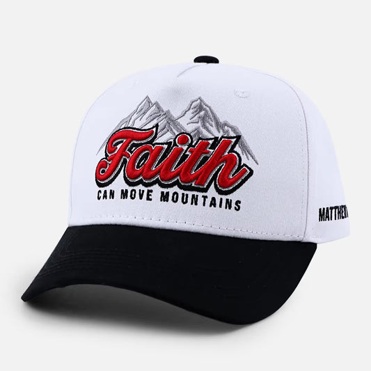 Faith Can Move Mountains Christian Trucker Hat – Matthew 17:20 Faith Snapback Cap