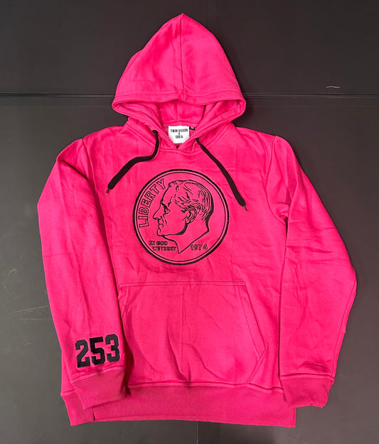 TV x Drea Collab - Deuce Nickle Tre - 253 Dime Men's Fleece Hoodie PINK