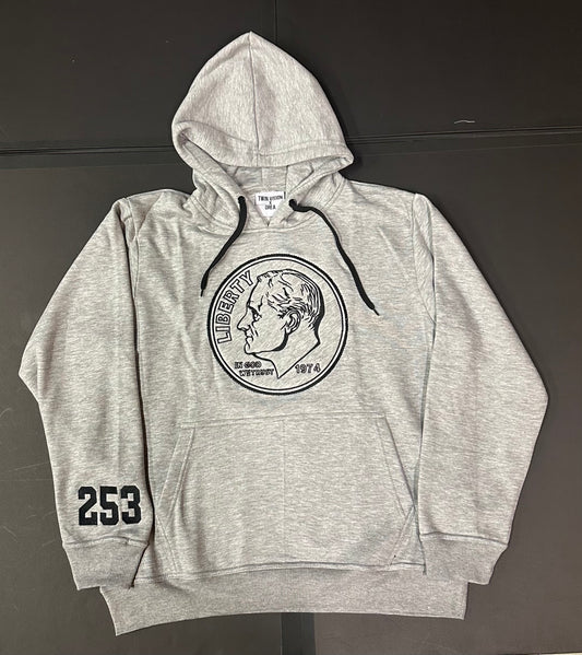 TV x Drea Collab - Deuce Nickle Tre - 253 Dime Men's Fleece Hoodie GRAY