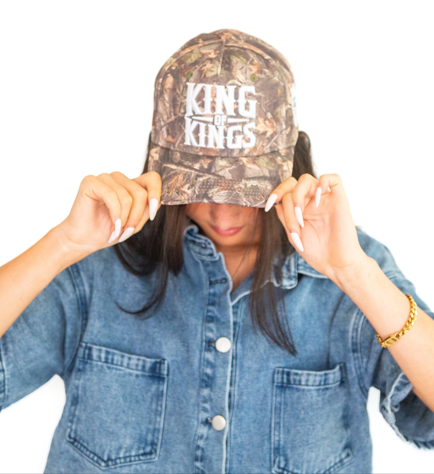 King of Kings Christian Trucker Hat | Revelation 19:16 | Camo Snapback Cap