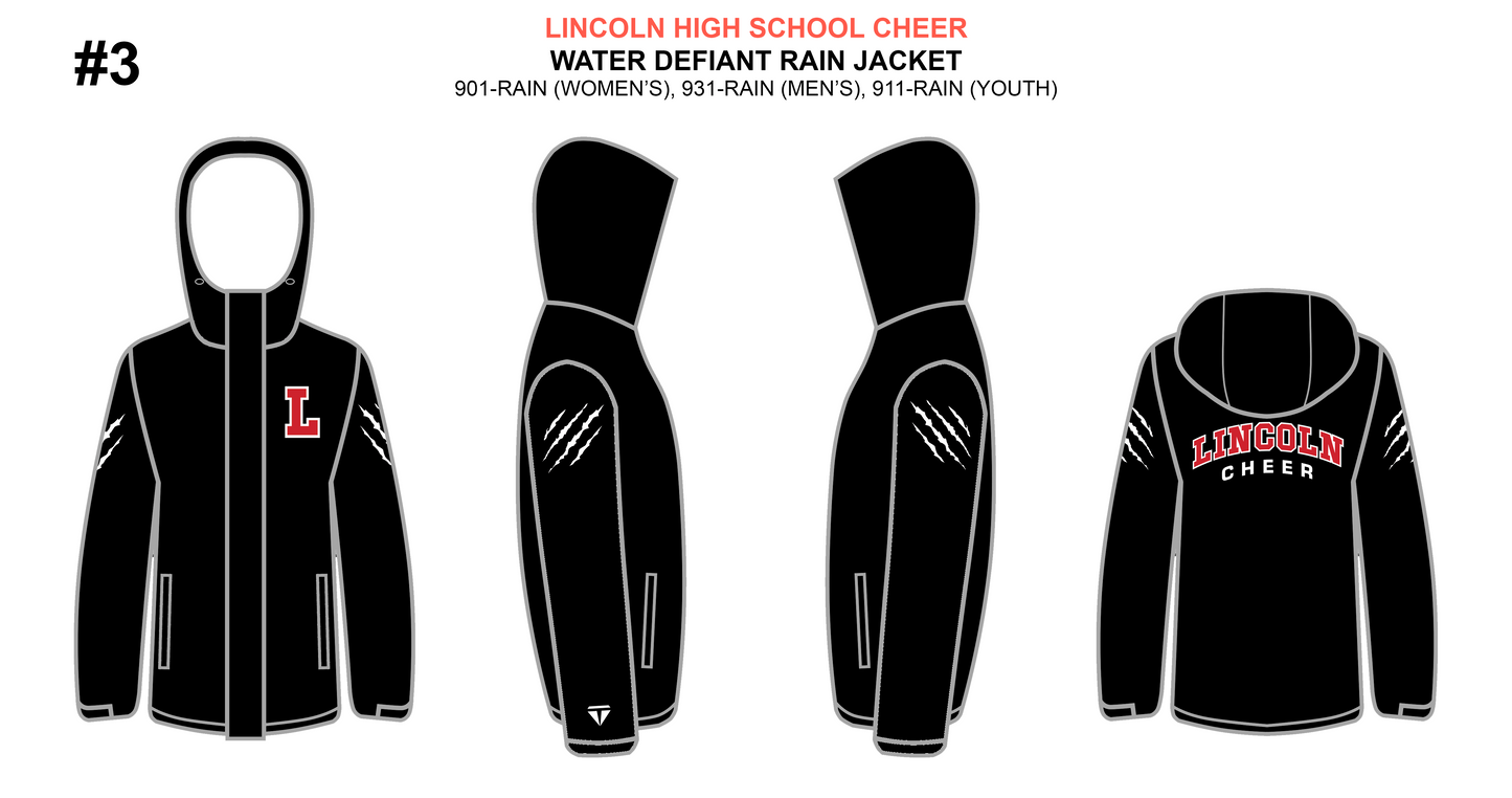 Lincoln Cheer Rain Jacket, Sherpa, TwinFlex Legging, TwinFlex Jacket, B-Ball Jersey