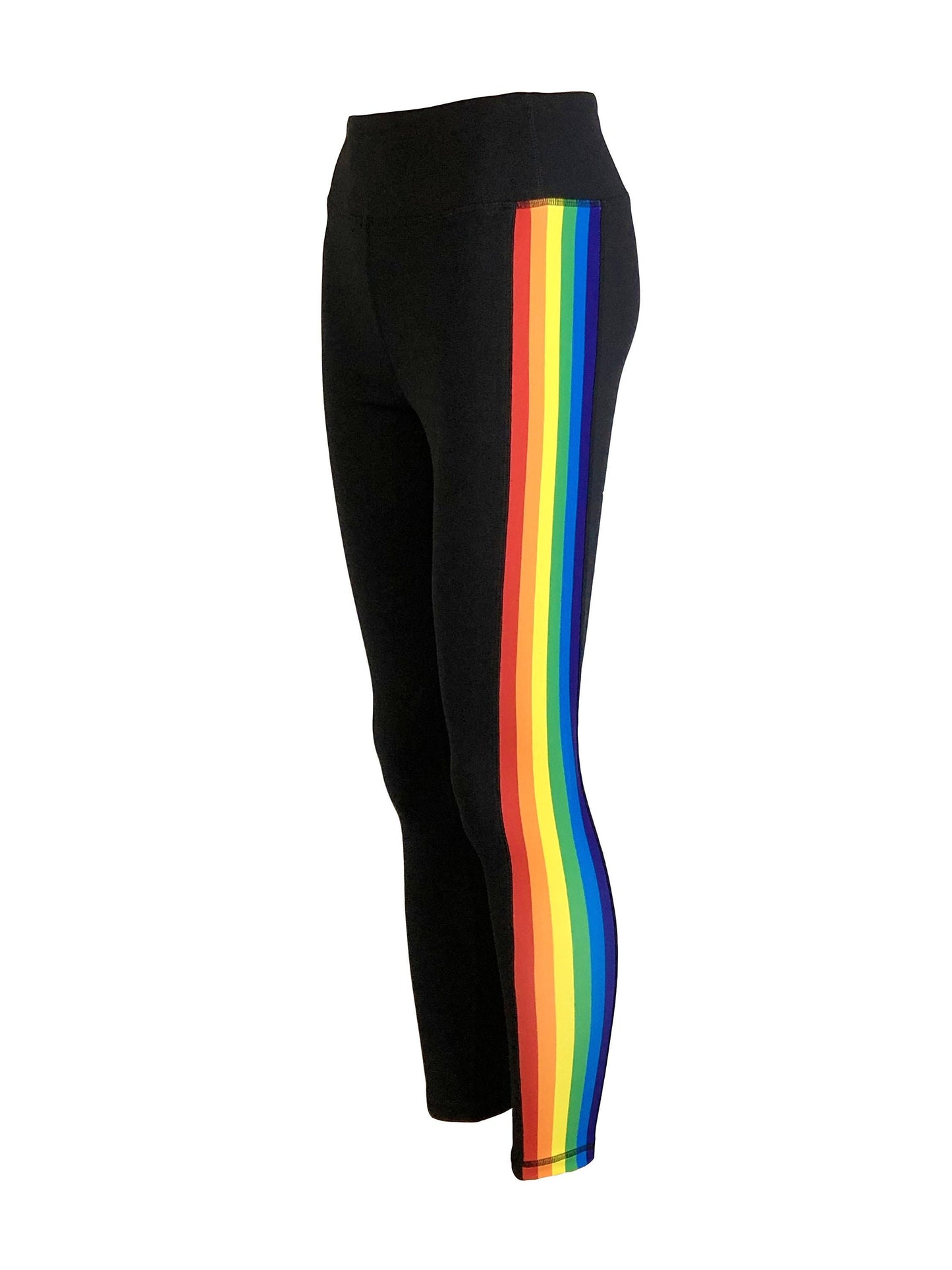 Rainbow Striped Women's Full Length Yoga Pant Leggings