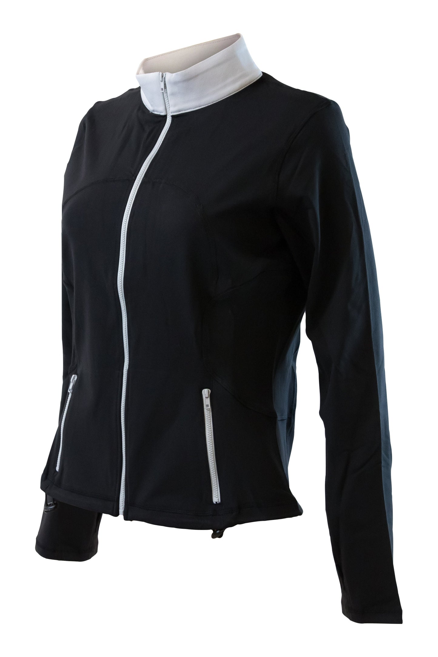 Black and Silver Women's Yoga Track Jacket