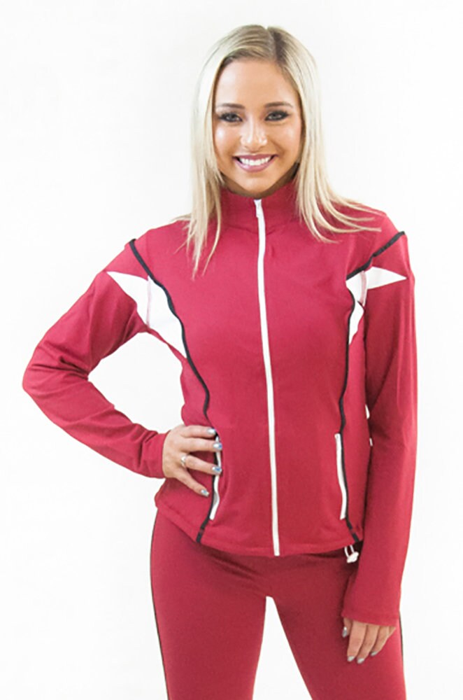 Winged Women's Yoga Track Jacket Navy Red