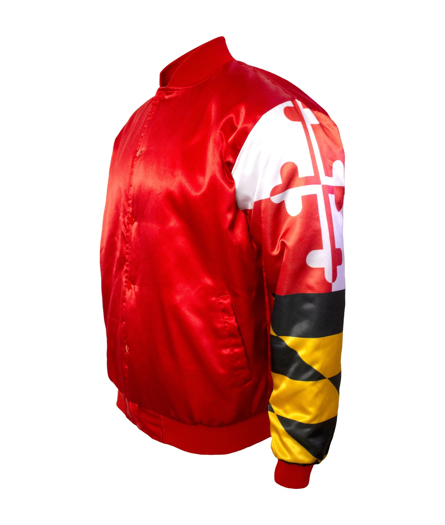 Maryland Flag Men's Satin Button-up Bomber Jacket