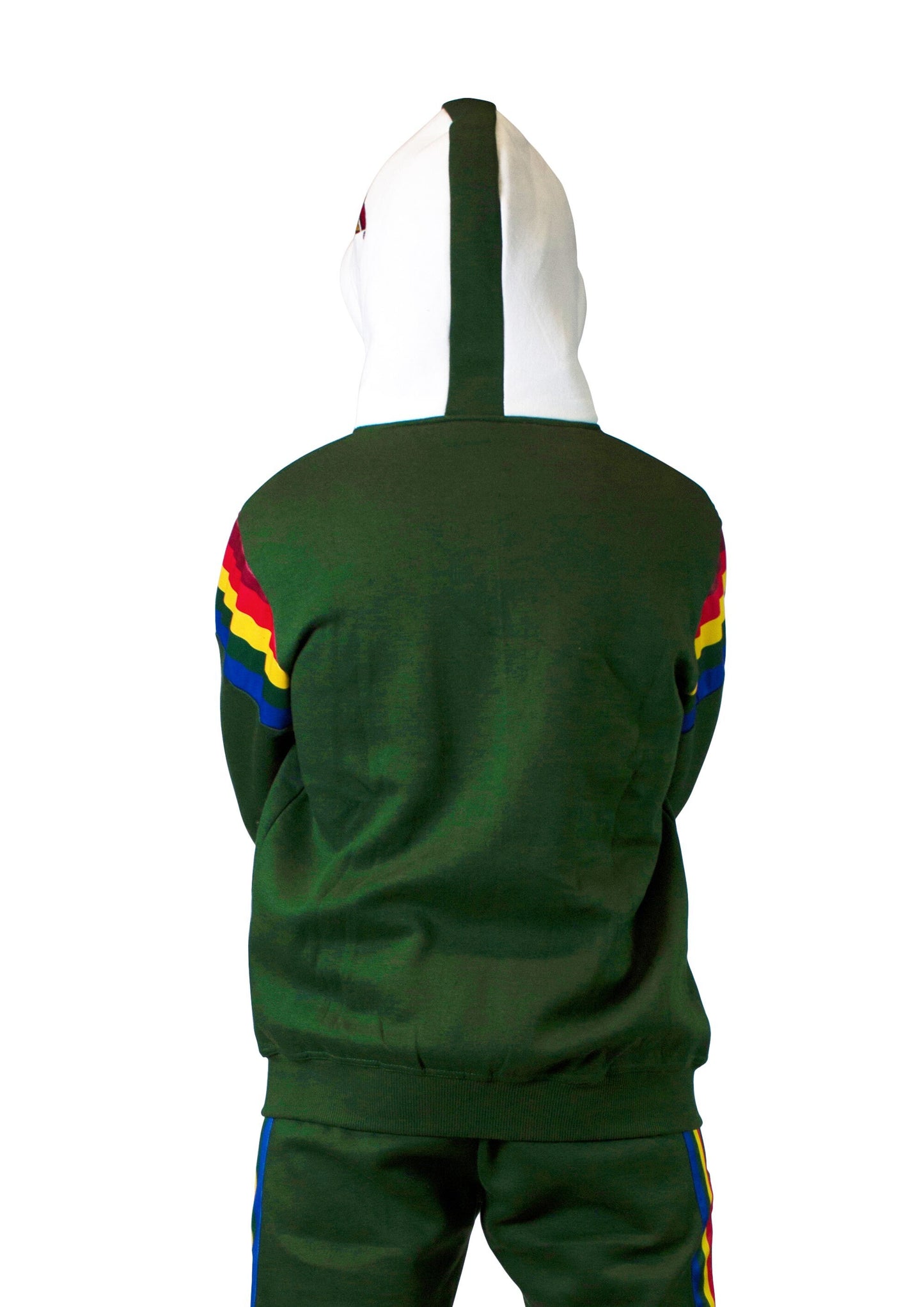 Hawaii Rainbow Warriors Fleece Full Zip-Up Jacket Sweatshirt Hoodie Vintage (Green)