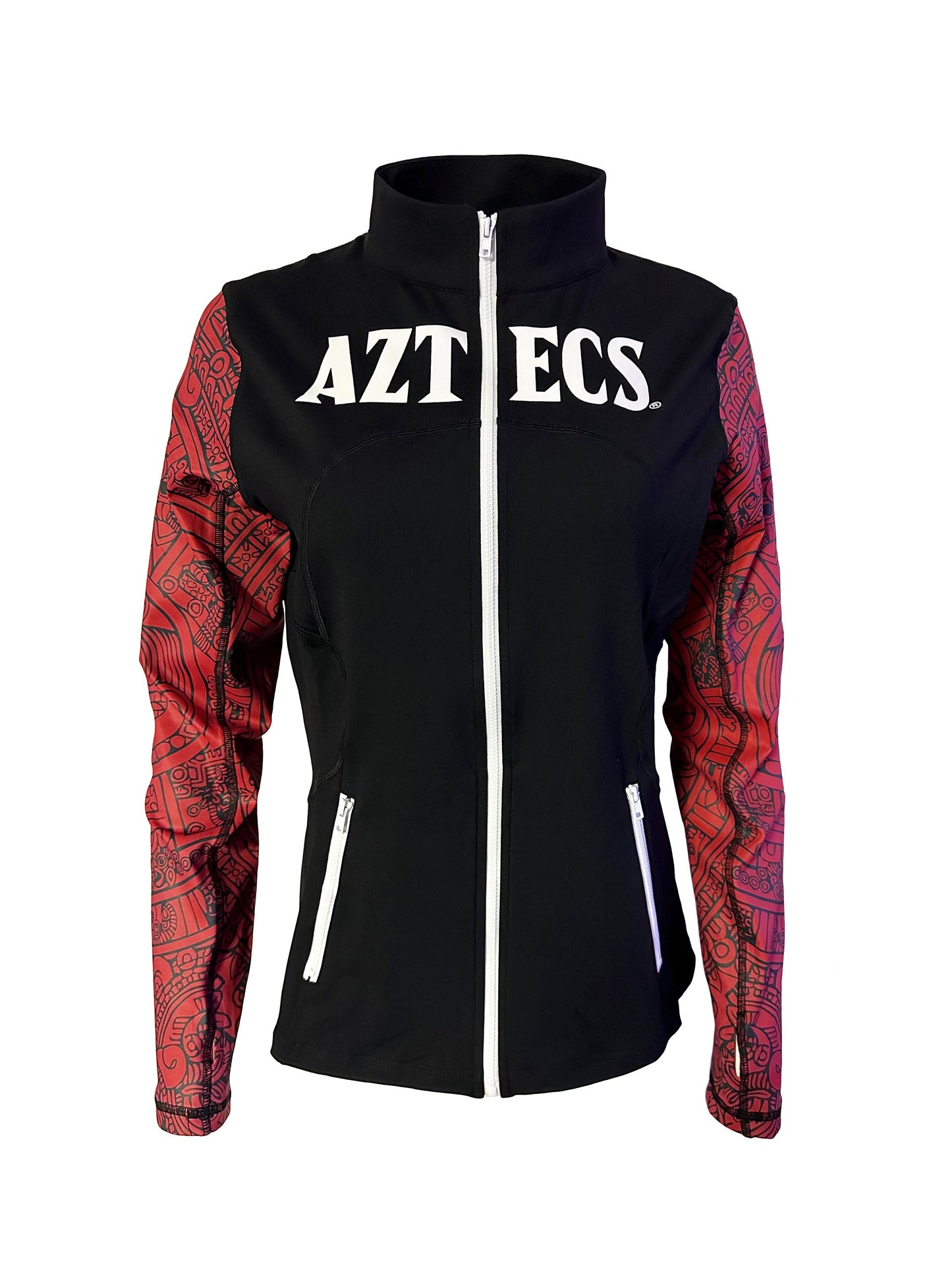 San Diego State SDSU Aztecs Women's Full Zip Up Yoga Track Jacket (Aztec Calendar printed on sleeves)