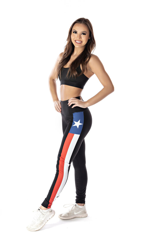 Texas State Flag Women's Full Length Yoga Pant Leggings